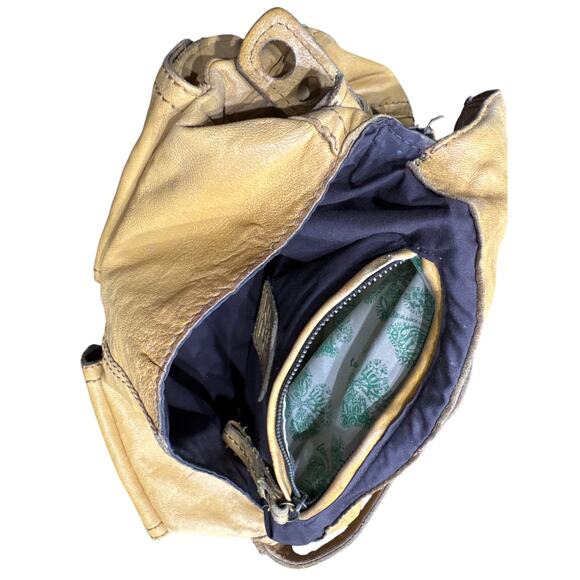 100% Lamb Skin RARE Vtg LUCKY Brand.Stash Bag Distressed ItalianLeather Flower - Picture 8 of 12